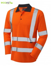 Leo Swimbridge Long Sleeved Polo Shirt - Orange